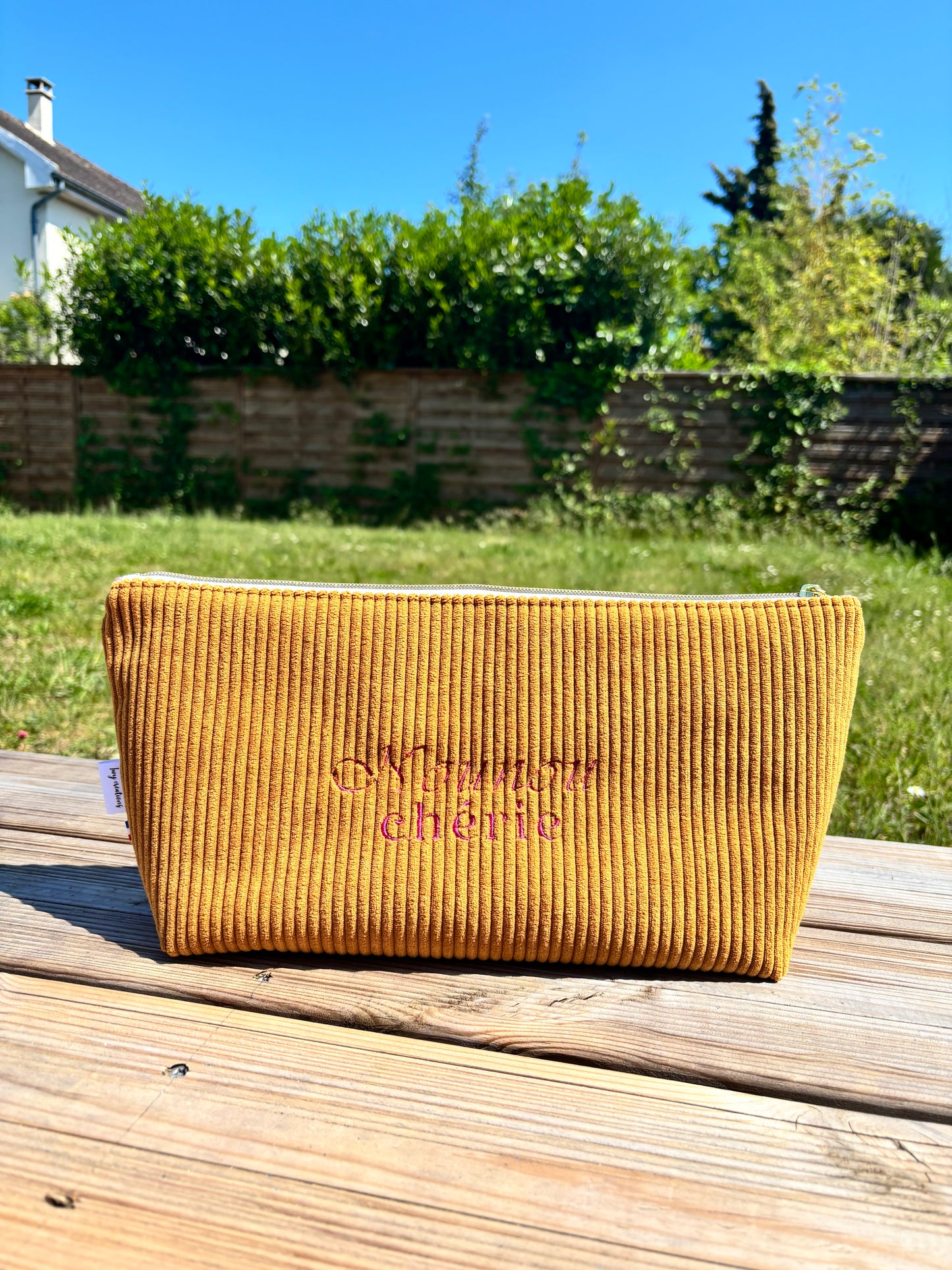Trousse de toilette trapèze - Velours côtelé