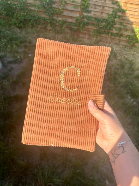 Protège carnet de santé - Velours côtelé