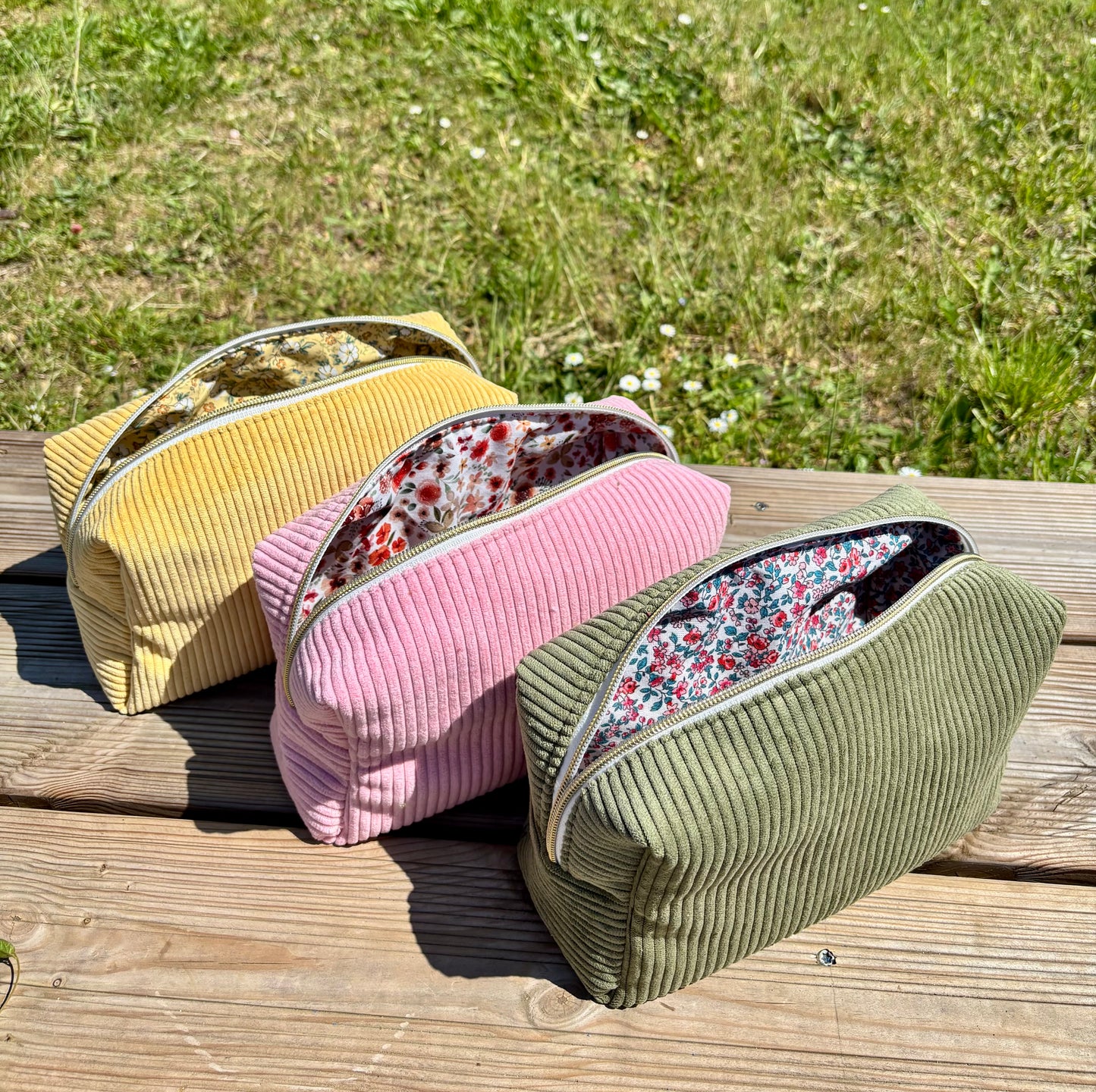 Trousse de toilette personnalisée - Velours côtelé
