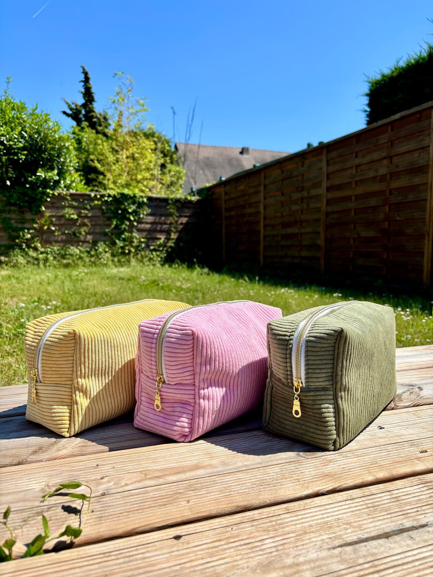 Trousse de toilette personnalisée - Velours côtelé