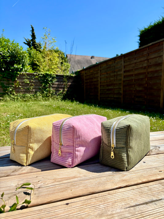 Trousse de toilette personnalisée - Velours côtelé