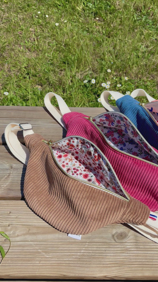 sac banane en velours côtelé, personnalisable pour un sac qui vous ressemble